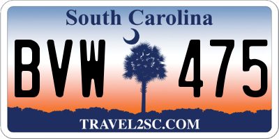 SC license plate BVW475