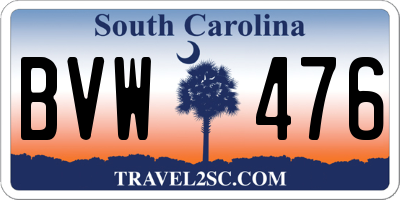 SC license plate BVW476