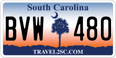 SC license plate BVW480
