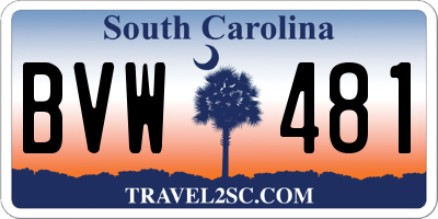SC license plate BVW481