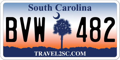 SC license plate BVW482