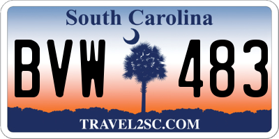 SC license plate BVW483