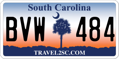 SC license plate BVW484