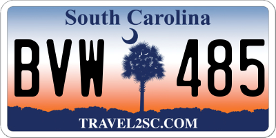 SC license plate BVW485