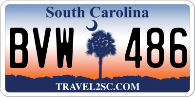SC license plate BVW486