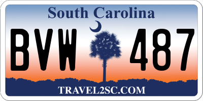 SC license plate BVW487