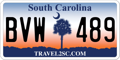 SC license plate BVW489