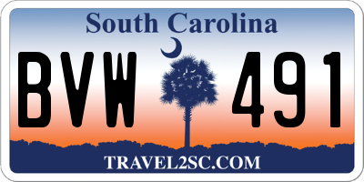 SC license plate BVW491