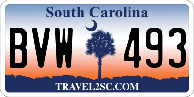 SC license plate BVW493