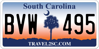 SC license plate BVW495