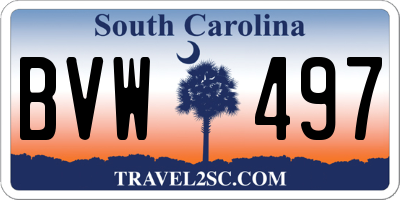 SC license plate BVW497