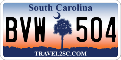 SC license plate BVW504
