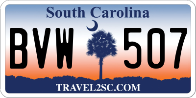 SC license plate BVW507