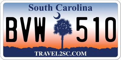 SC license plate BVW510