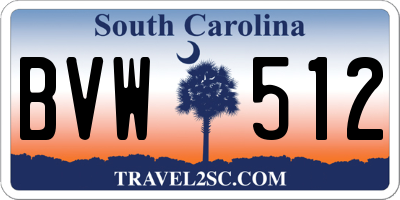 SC license plate BVW512
