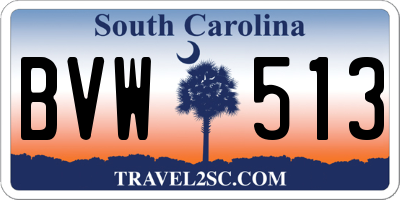 SC license plate BVW513