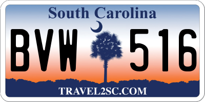 SC license plate BVW516