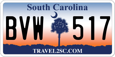 SC license plate BVW517