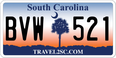 SC license plate BVW521