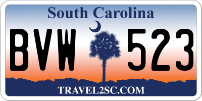 SC license plate BVW523