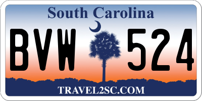 SC license plate BVW524