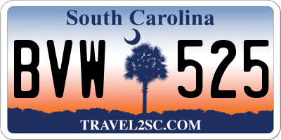 SC license plate BVW525