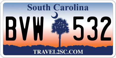 SC license plate BVW532