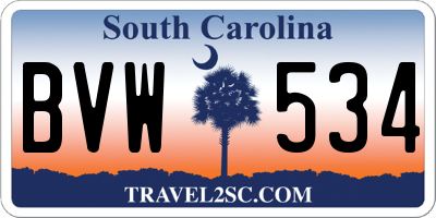 SC license plate BVW534