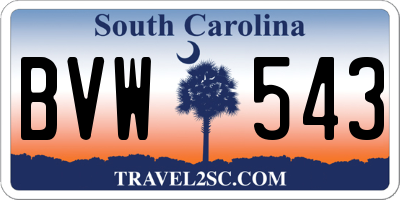 SC license plate BVW543