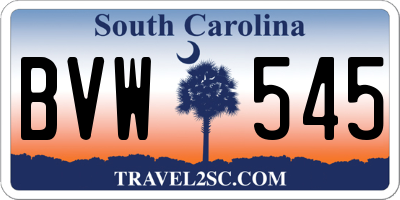 SC license plate BVW545