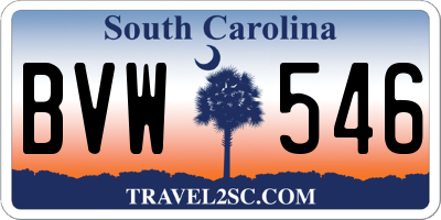 SC license plate BVW546