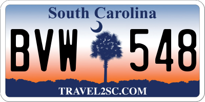 SC license plate BVW548