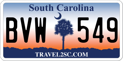 SC license plate BVW549