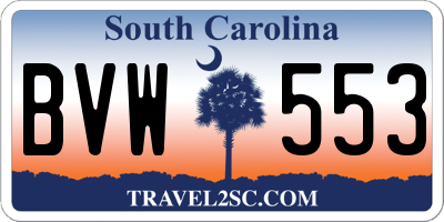 SC license plate BVW553