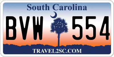 SC license plate BVW554