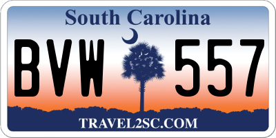 SC license plate BVW557