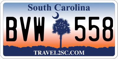 SC license plate BVW558