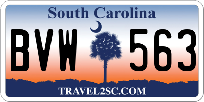 SC license plate BVW563