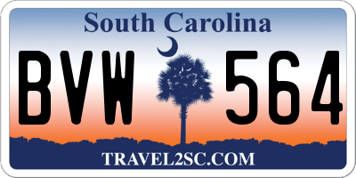 SC license plate BVW564