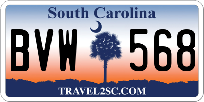 SC license plate BVW568