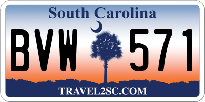 SC license plate BVW571
