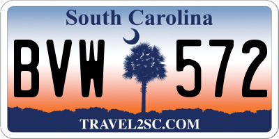 SC license plate BVW572