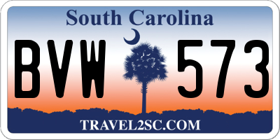 SC license plate BVW573
