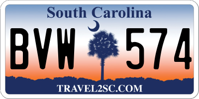 SC license plate BVW574