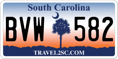 SC license plate BVW582