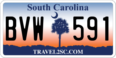 SC license plate BVW591