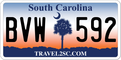 SC license plate BVW592
