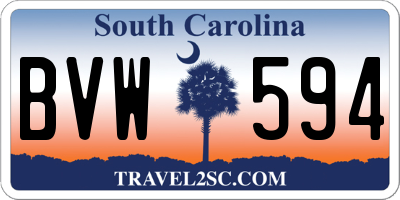 SC license plate BVW594