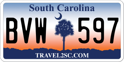 SC license plate BVW597