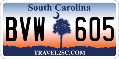 SC license plate BVW605